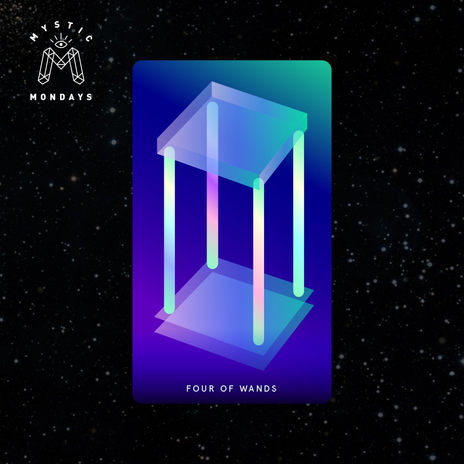 Four of Wands Tarot Card Cheat Sheet Reference Guide