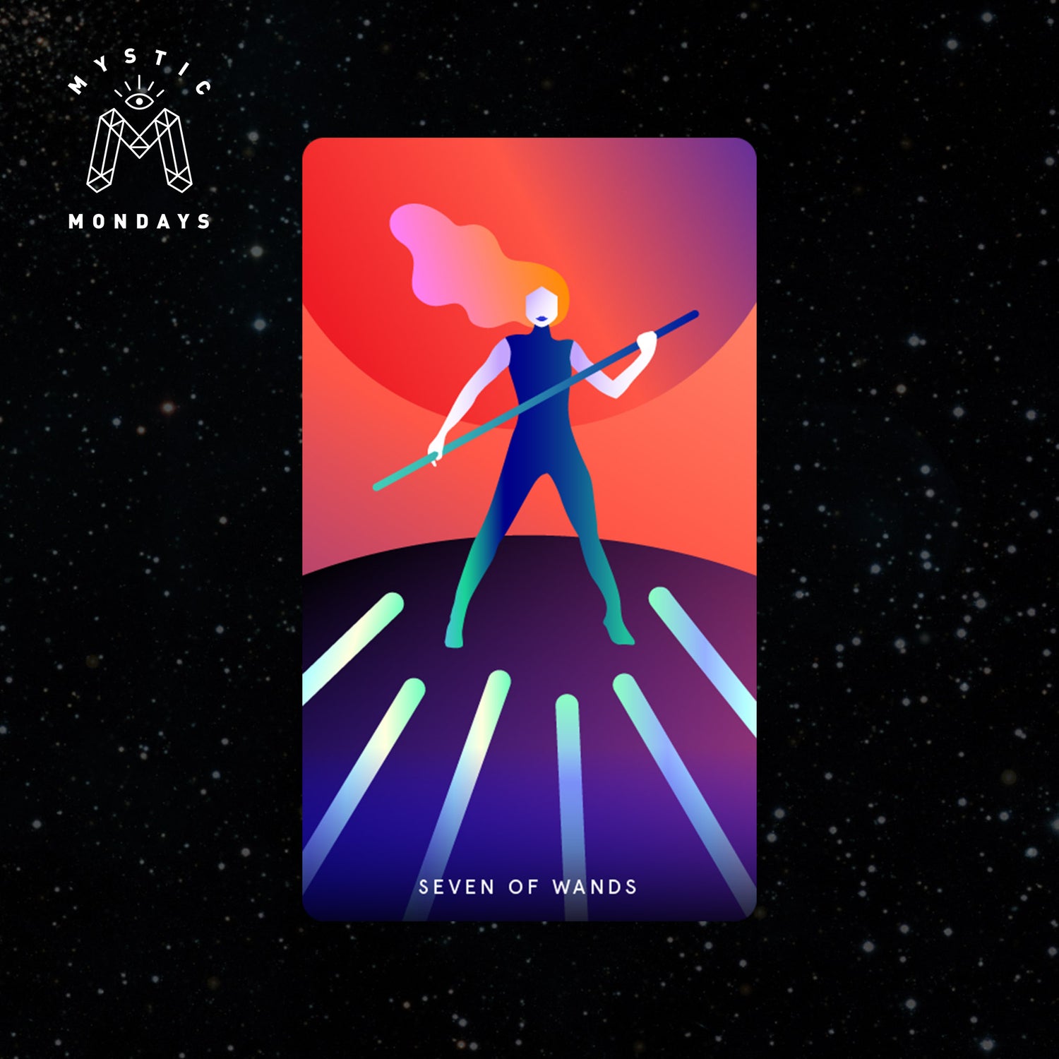 Seven of Wands Tarot Card Cheat Sheet Reference Guide