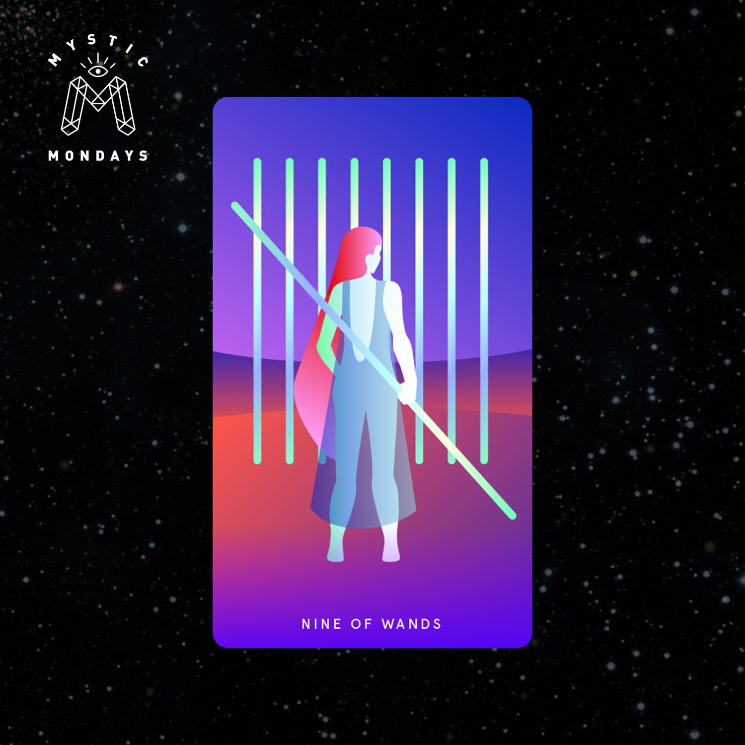 Nine of Wands Tarot Card Cheat Sheet Reference Guide