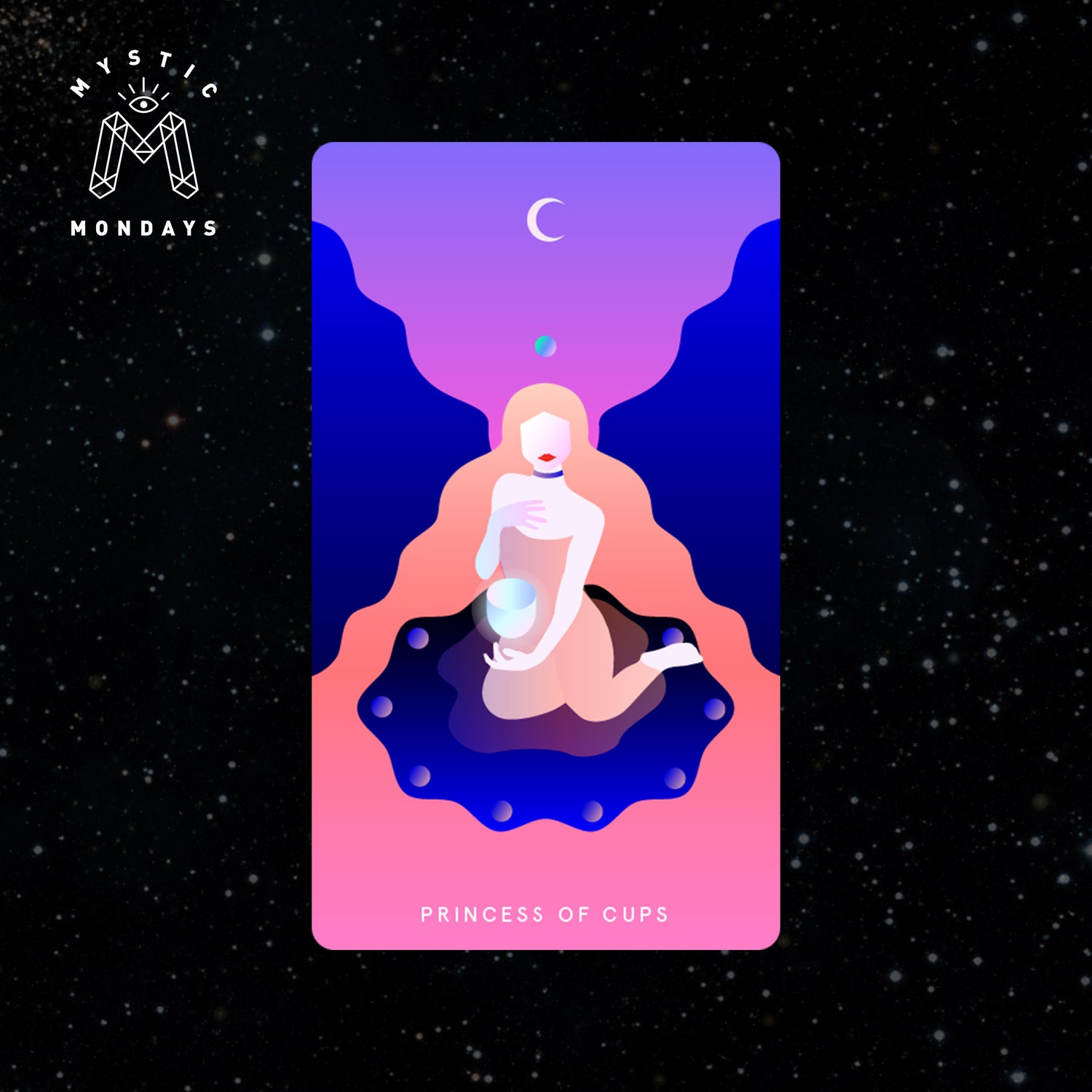 Princess of Cups Tarot Card Cheat Sheet Reference Guide