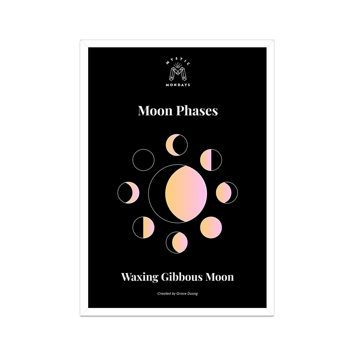 Waxing Gibbous Moon Print