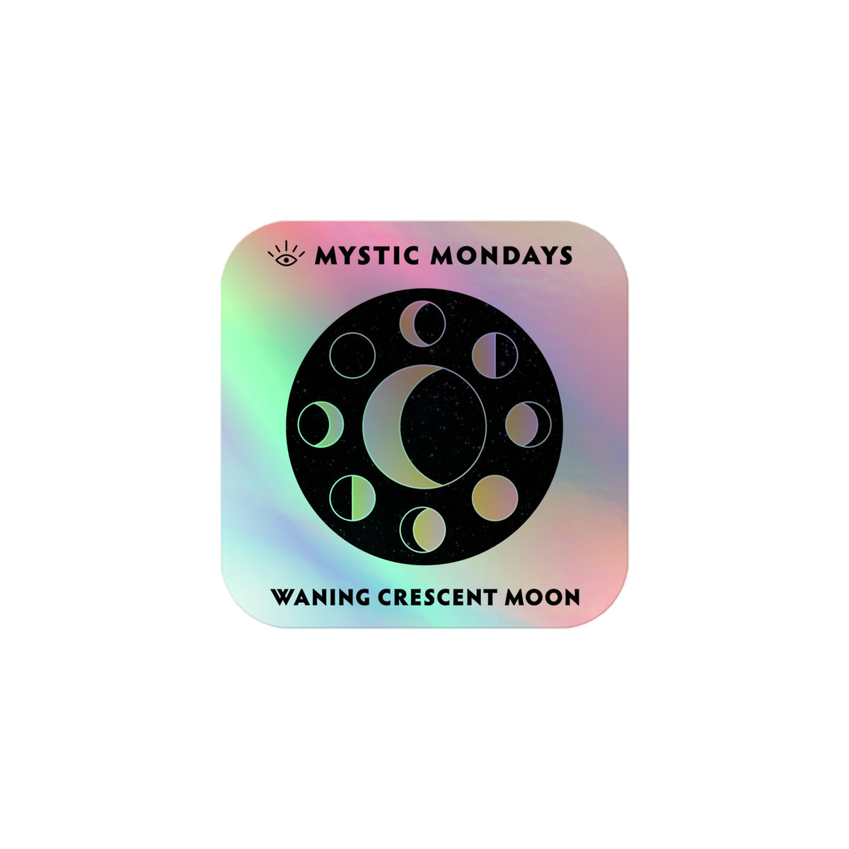 Waning Crescent Moon Holo Sticker