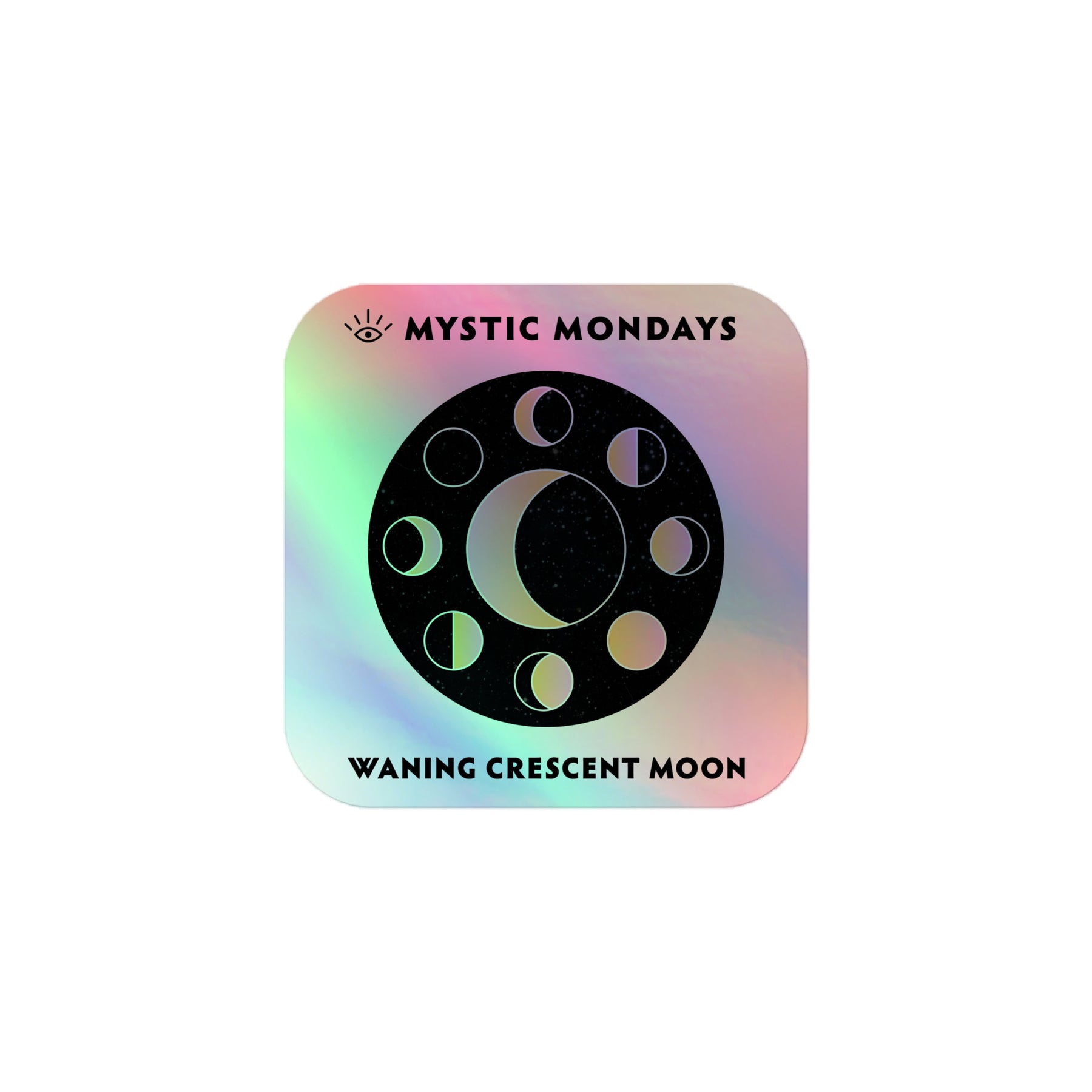Waning Crescent Moon Holo Sticker