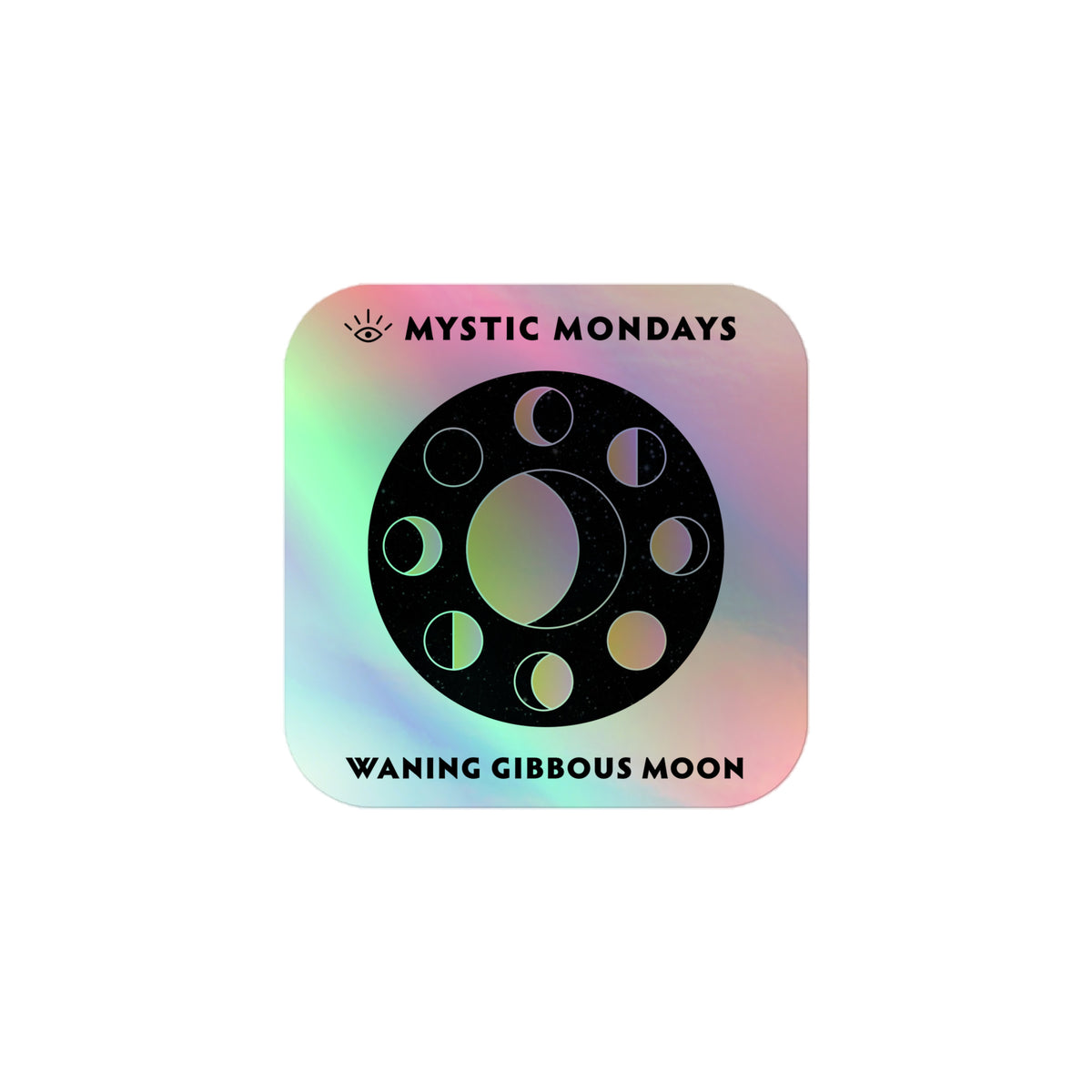 Waning Gibbous Moon Holo Sticker