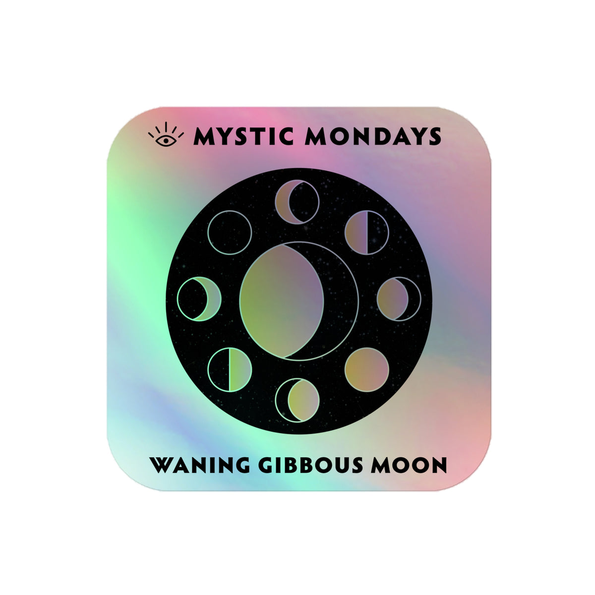 Waning Gibbous Moon Holo Sticker