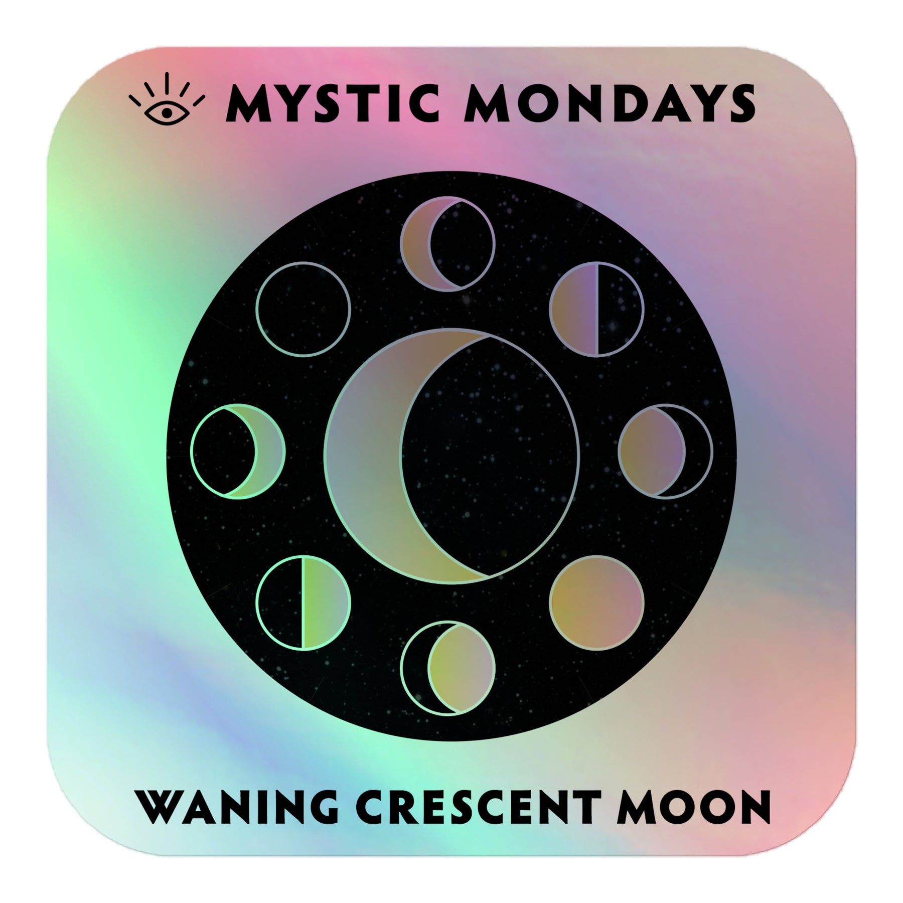 Waning Crescent Moon Holo Sticker