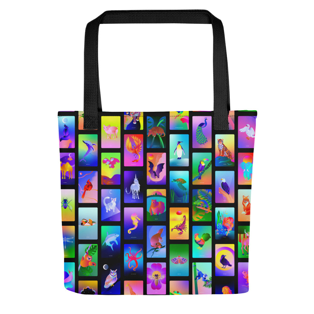 Cosmic Creatures Pattern Tote Bag