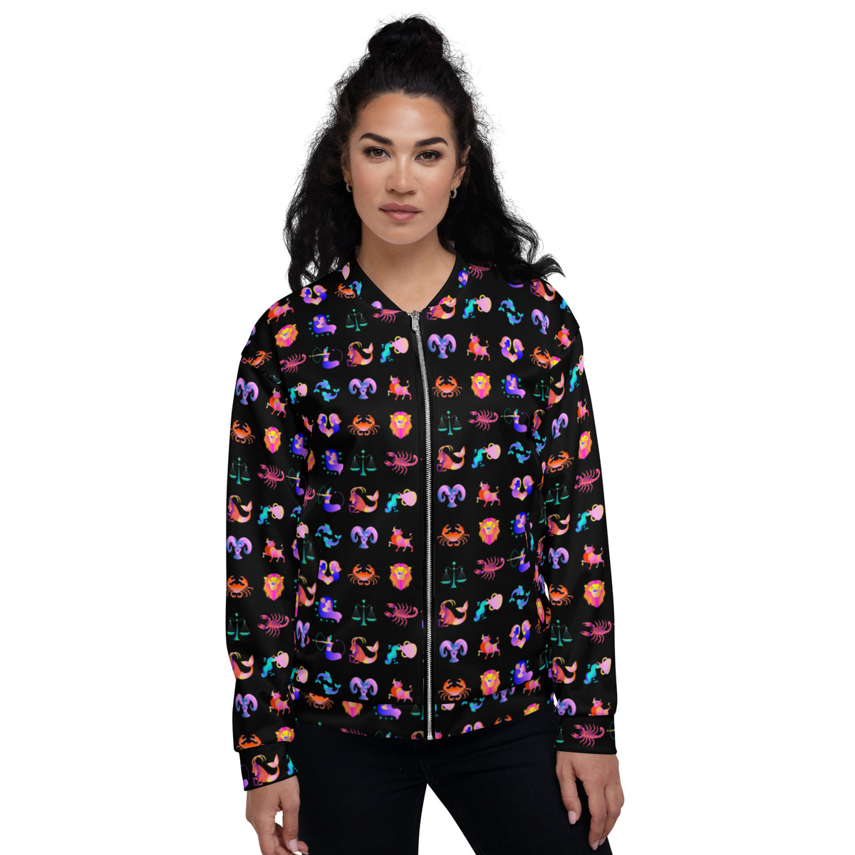 Zodiac Sign Illustration Bomber Jacket