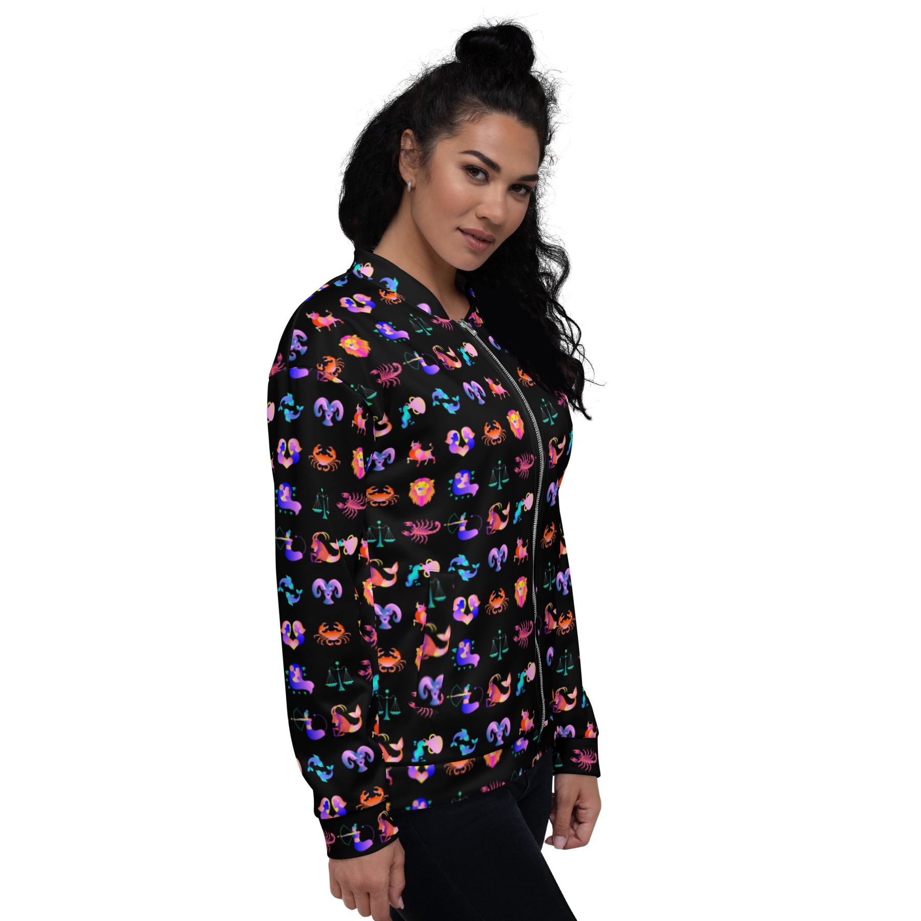 Zodiac Sign Illustration Bomber Jacket