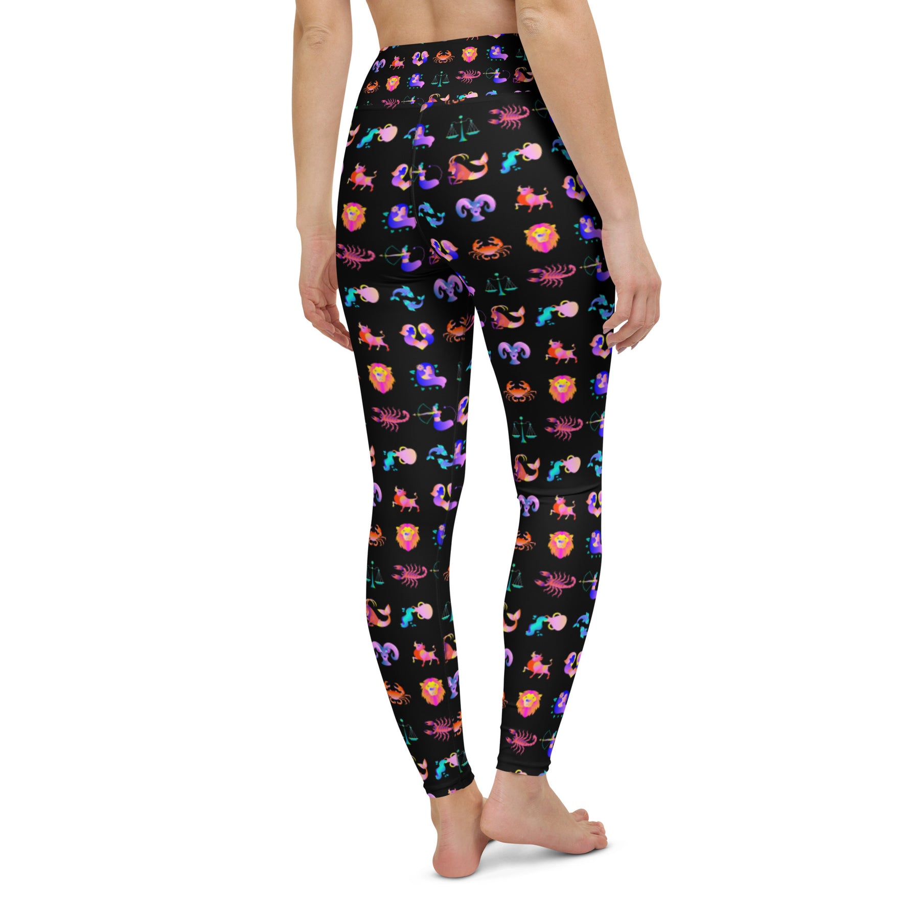 Zodiac Sign Illustration Yoga Leggings