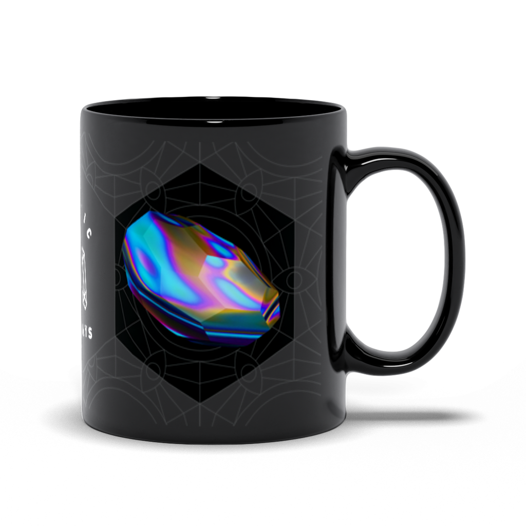 Rainbow Obsidian Black Mug