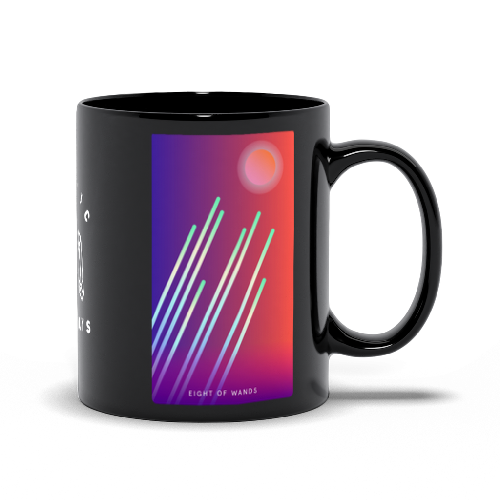 Eight of Wands Black Mug