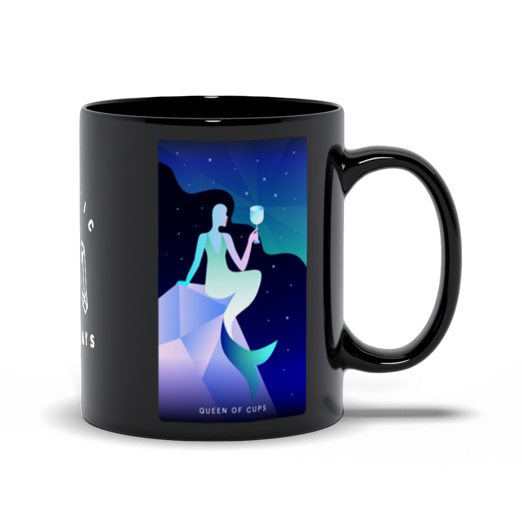 Queen of Cups Black Mug
