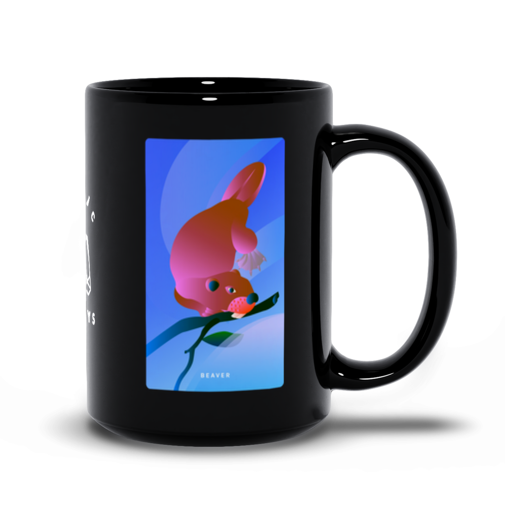 Beaver Black Mug