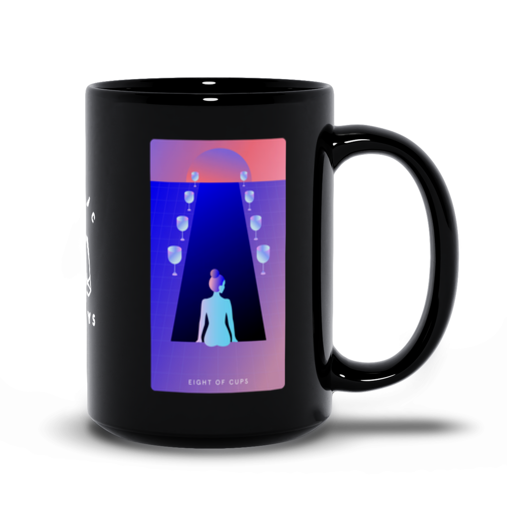Eight of Cups Black Mug