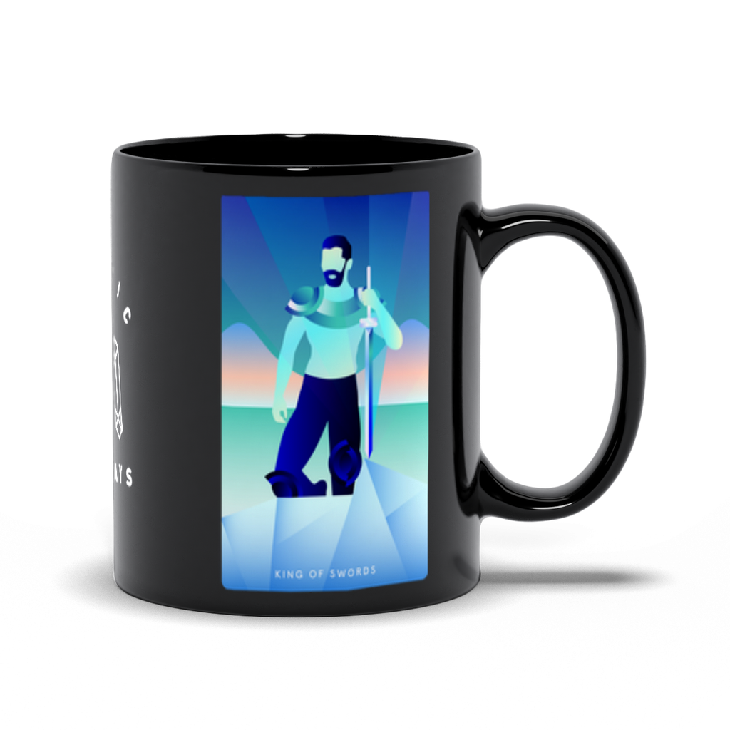 King of Swords Black Mug