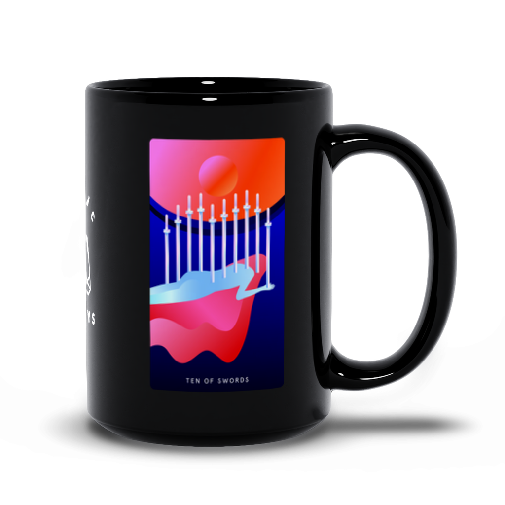 Ten of Swords Black Mug