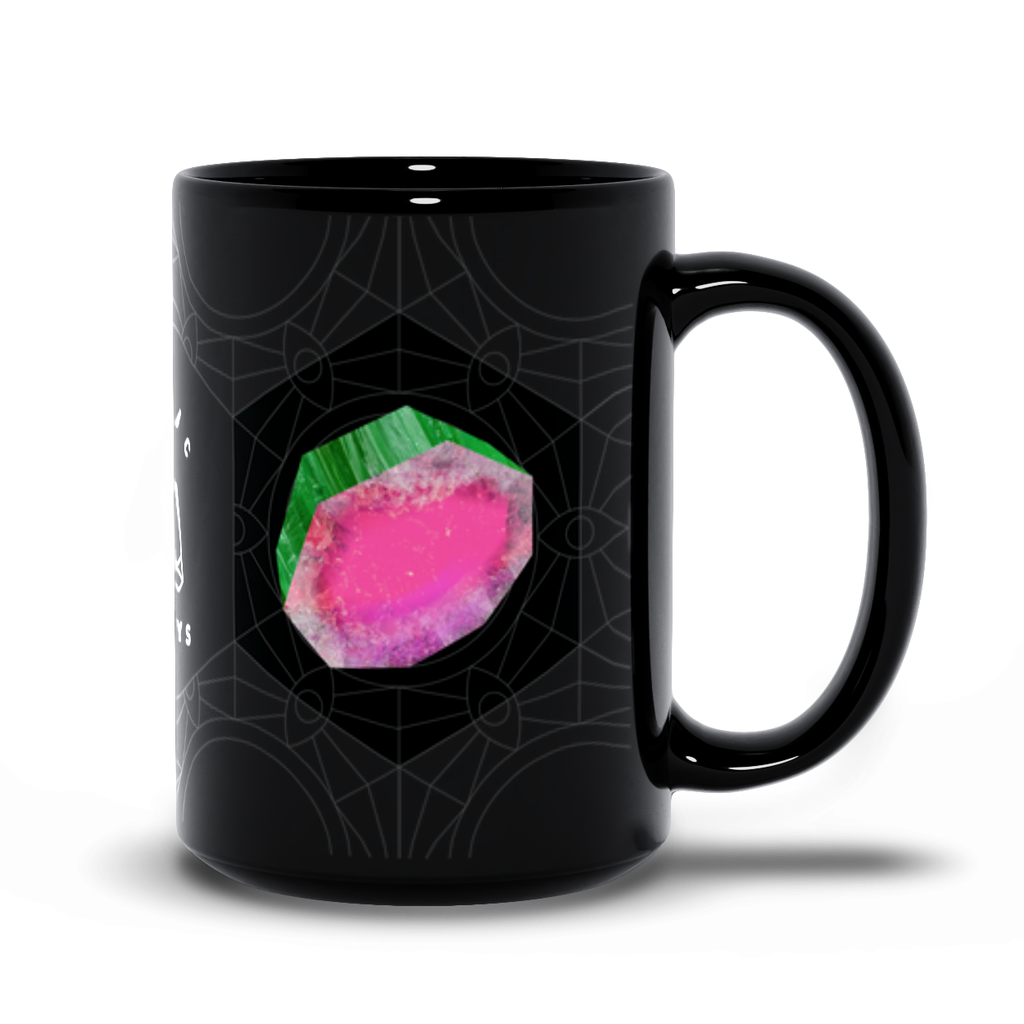 Watermelon Tourmaline Black Mug