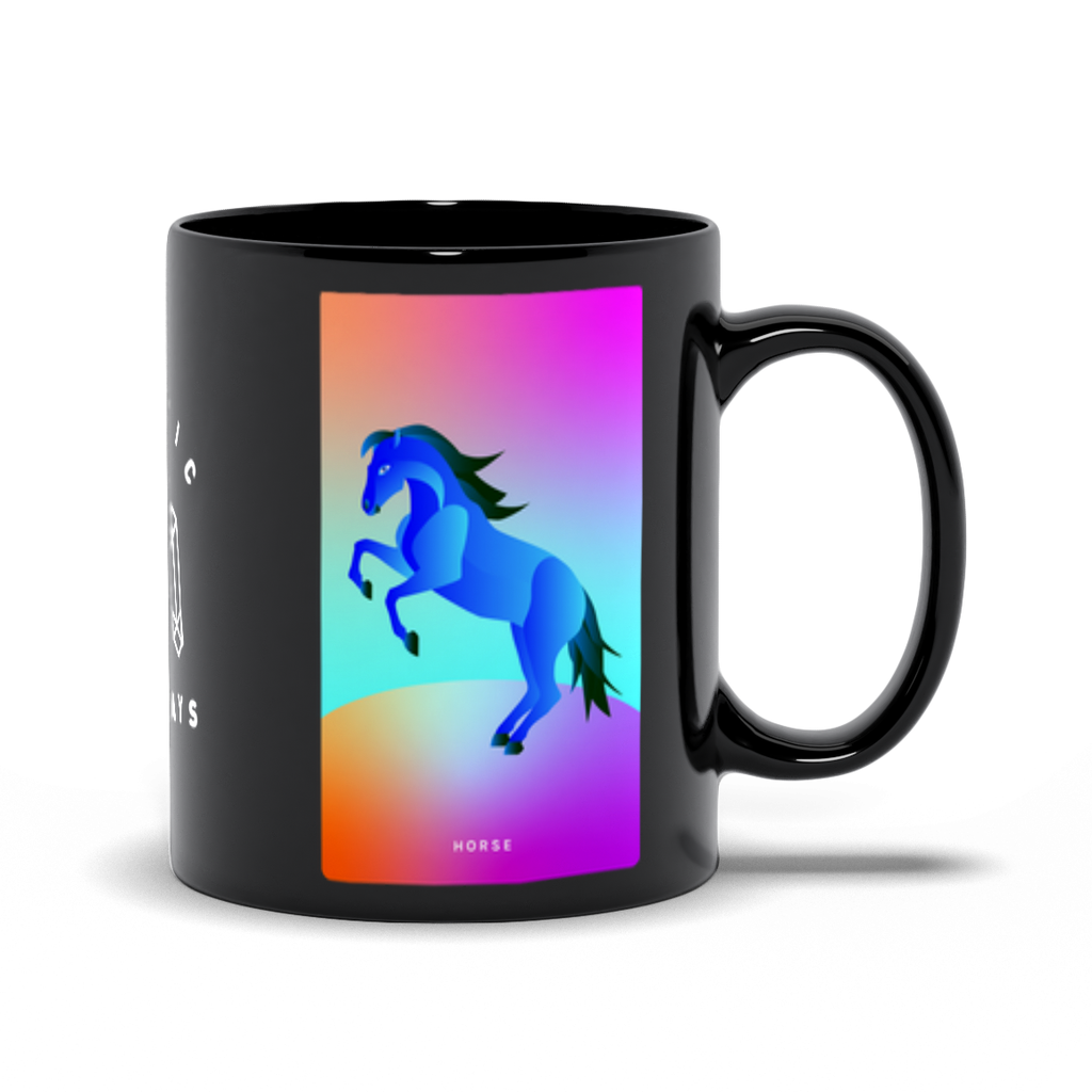 Horse Black Mug