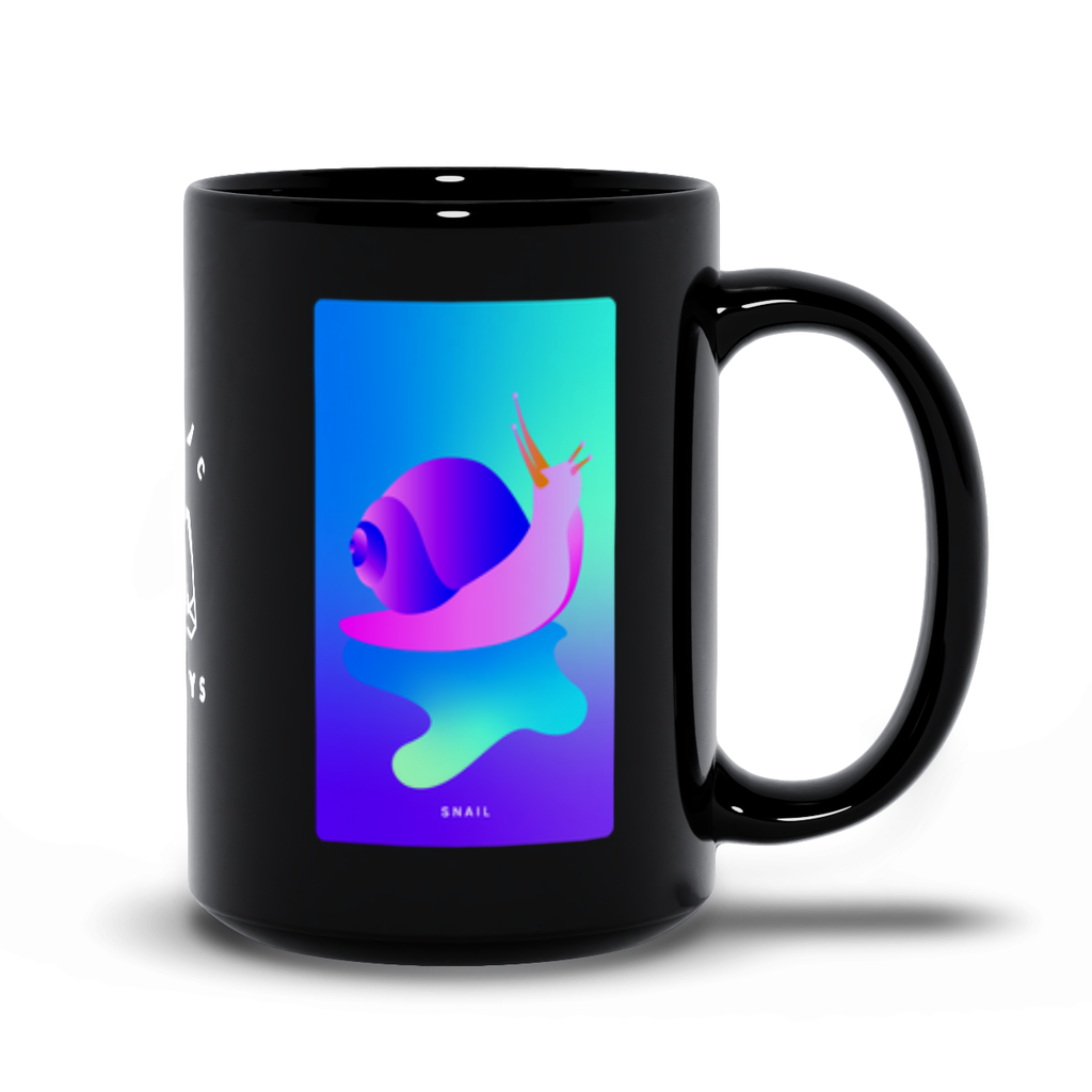Snail Black Mug