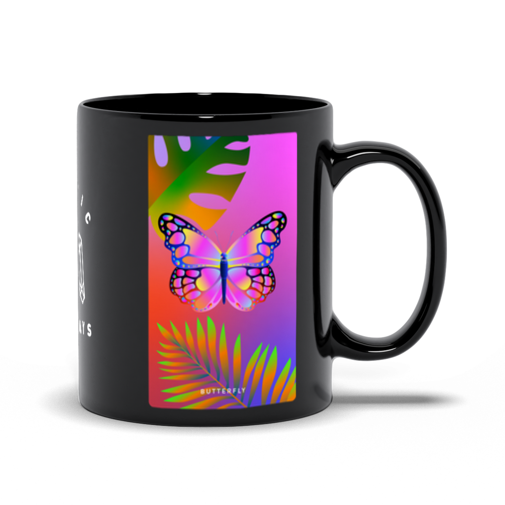 Butterfly Black Mug