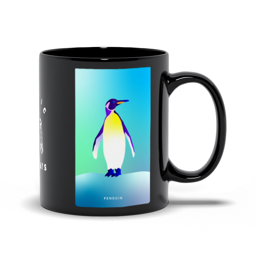 Penguin Black Mug