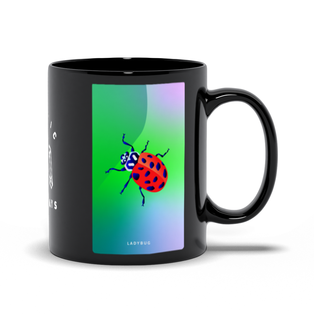 Ladybug Black Mug