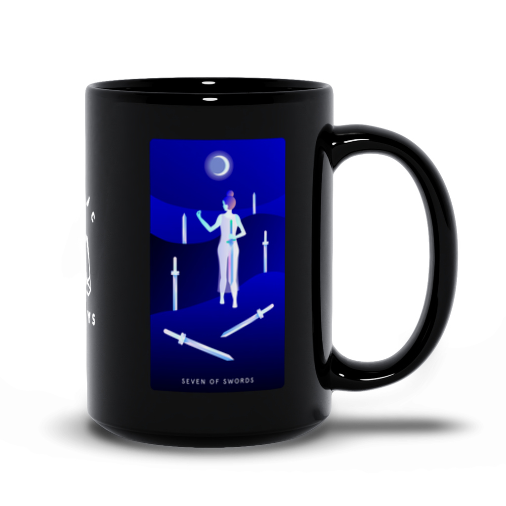Seven of Swords Black Mug