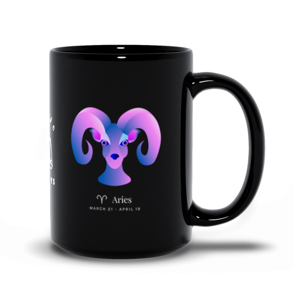 Aries Zodiac Black Mug