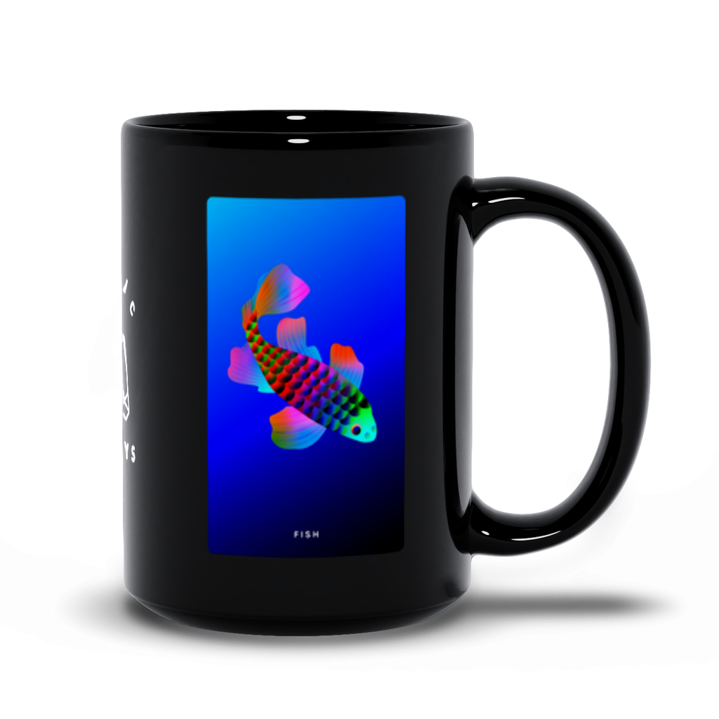 Fish Black Mug