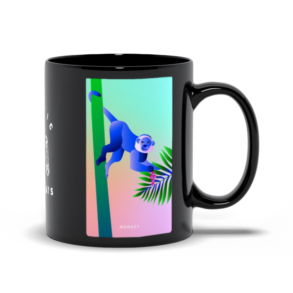 Monkey Black Mug