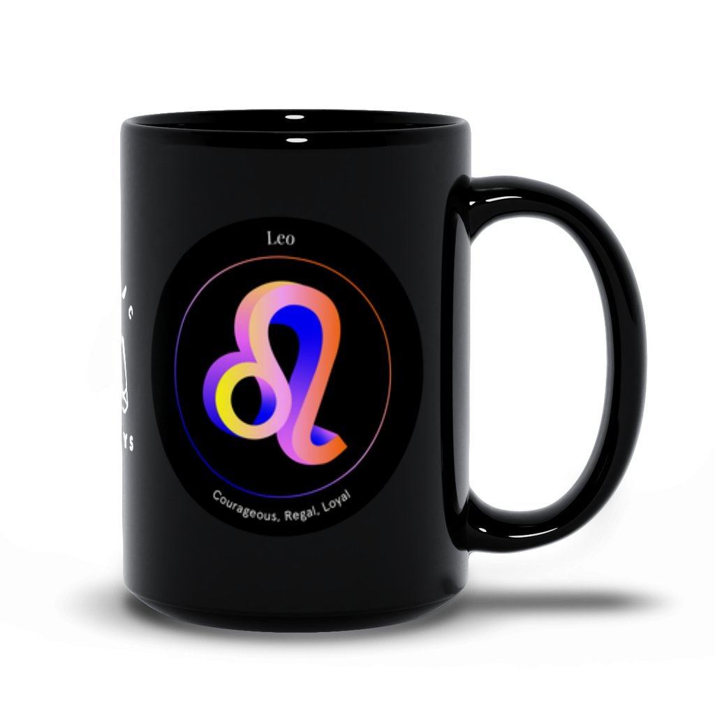 Leo Black Mug