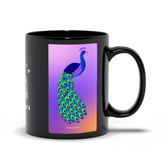 Peacock Black Mug