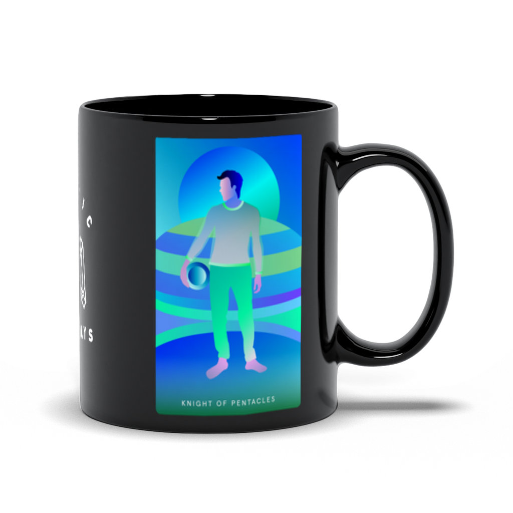 Knight of Pentacles Black Mug