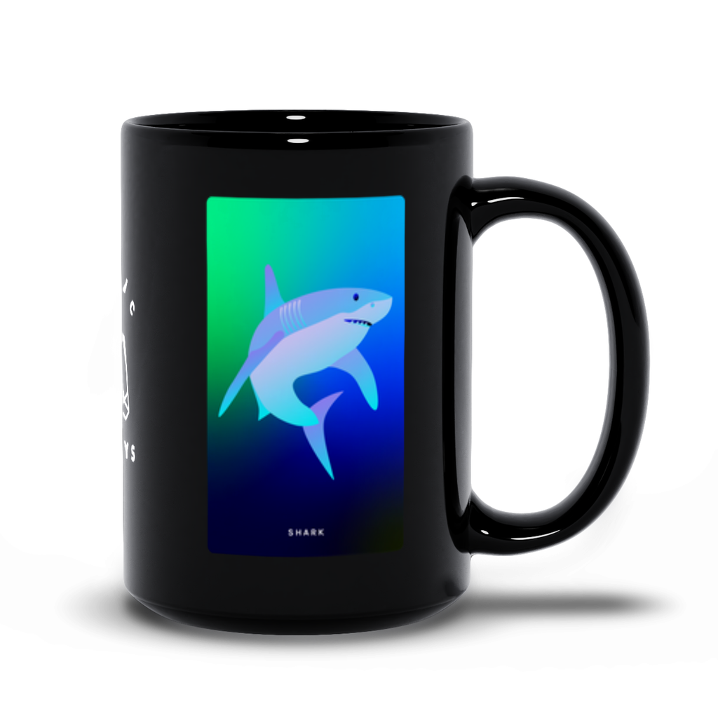 Shark Black Mug