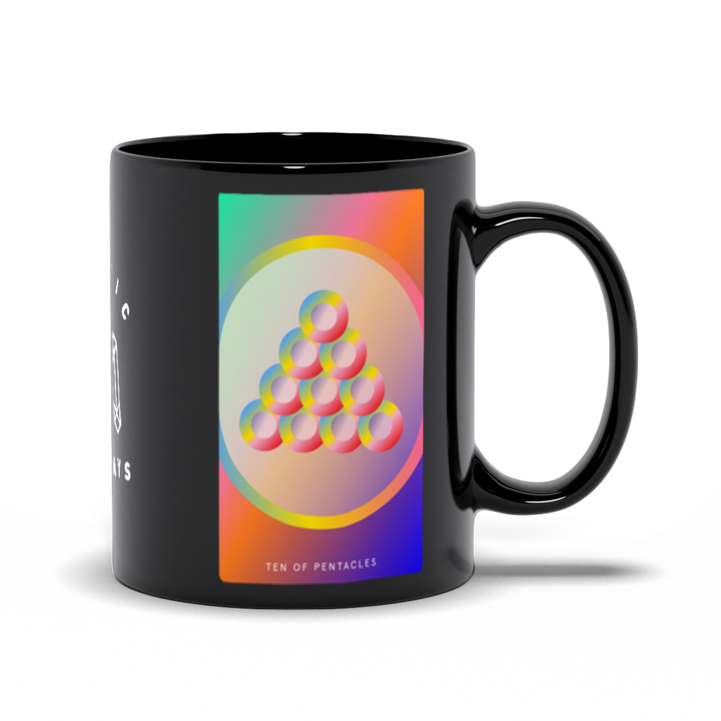 Ten of Pentacles Black Mug