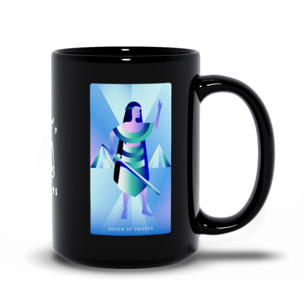 Queen of Swords Black Mug