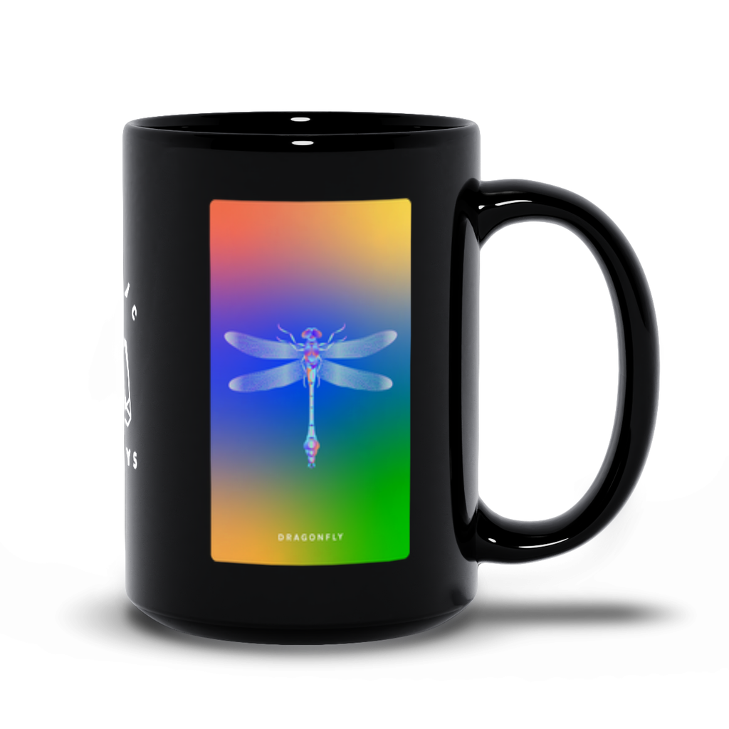 Dragonfly Black Mug