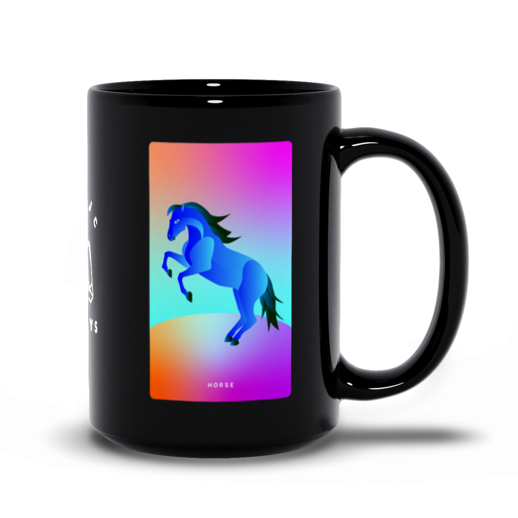 Horse Black Mug