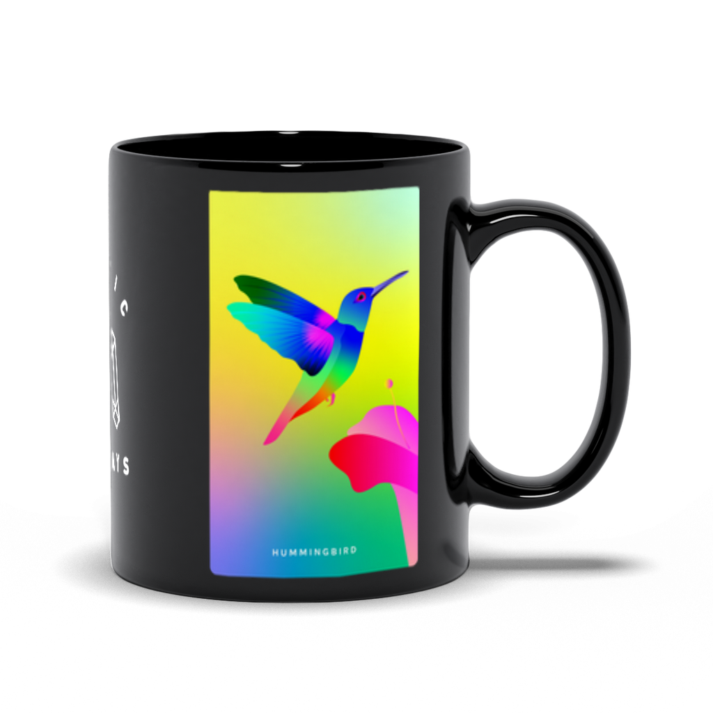 Hummingbird Black Mug