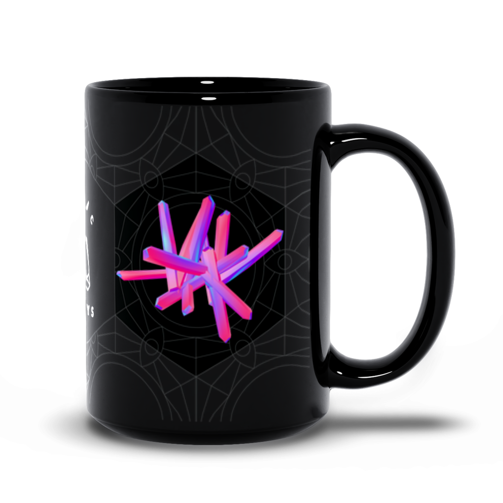 Rose Aura Quartz Black Mug