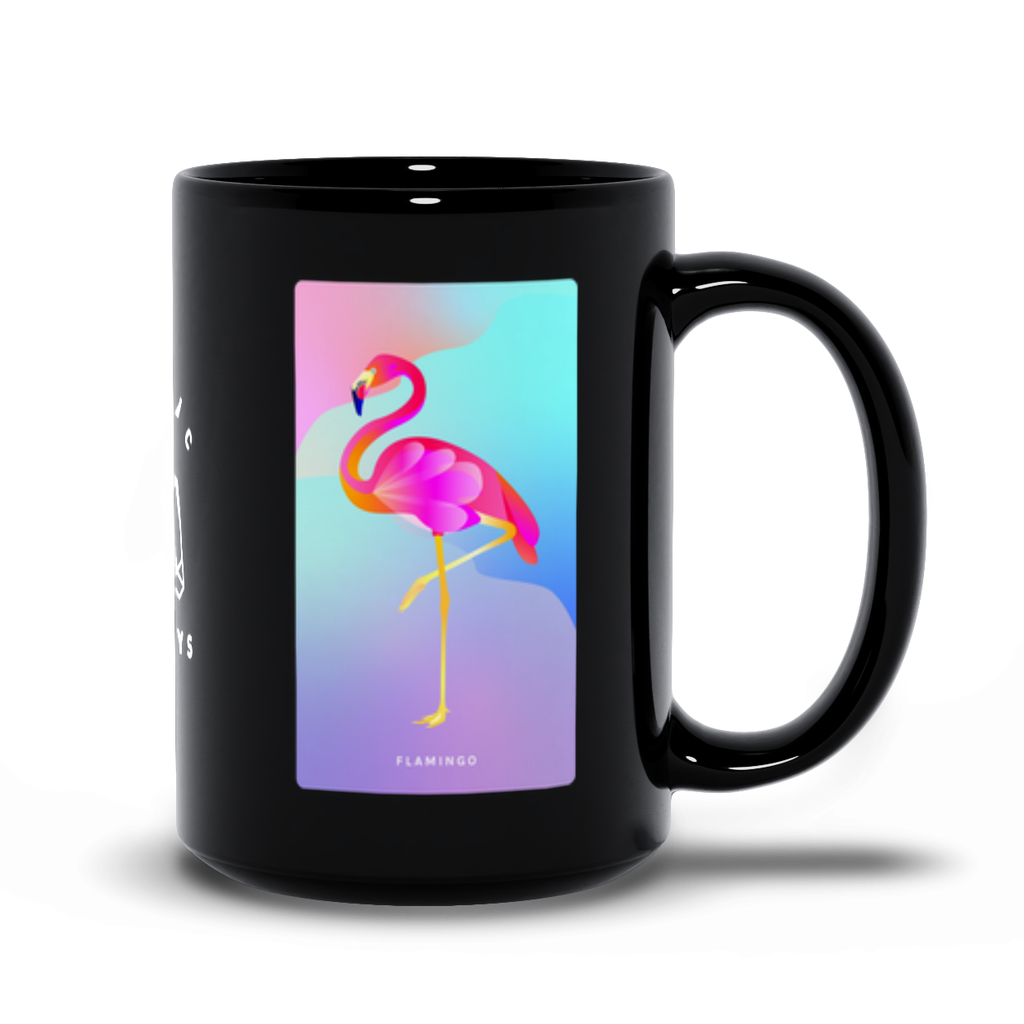 Flamingo Black Mug