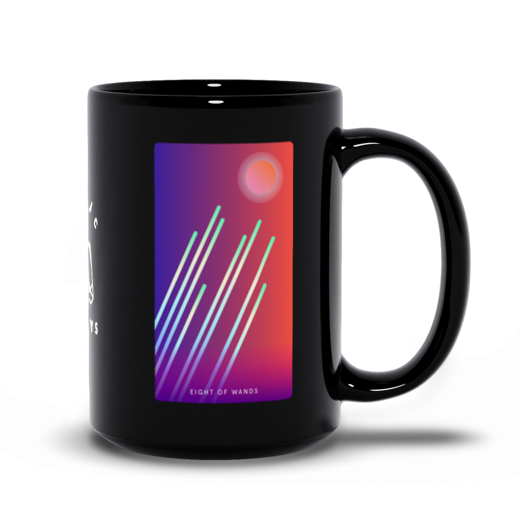 Eight of Wands Black Mug