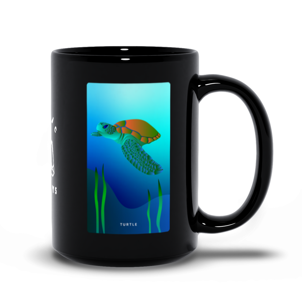 Turtle Black Mug