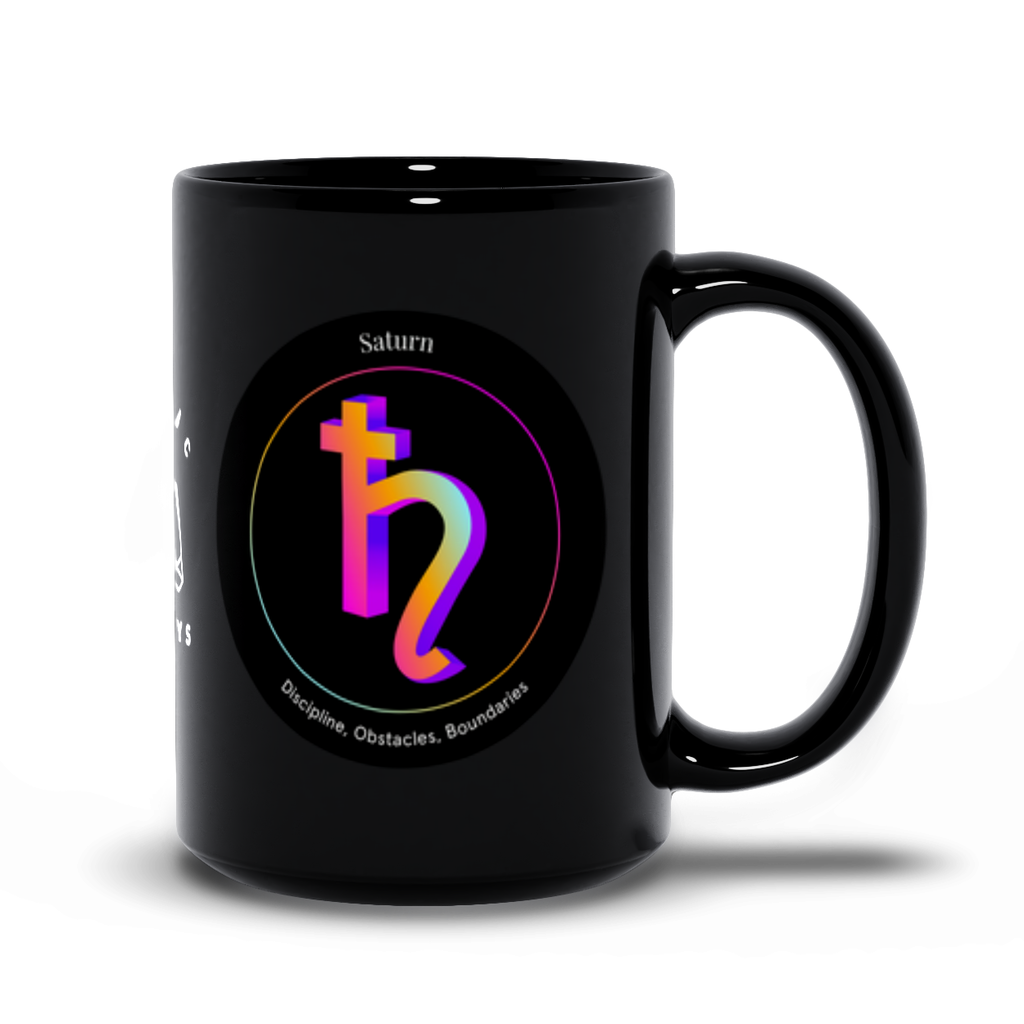 Saturn Black Mug