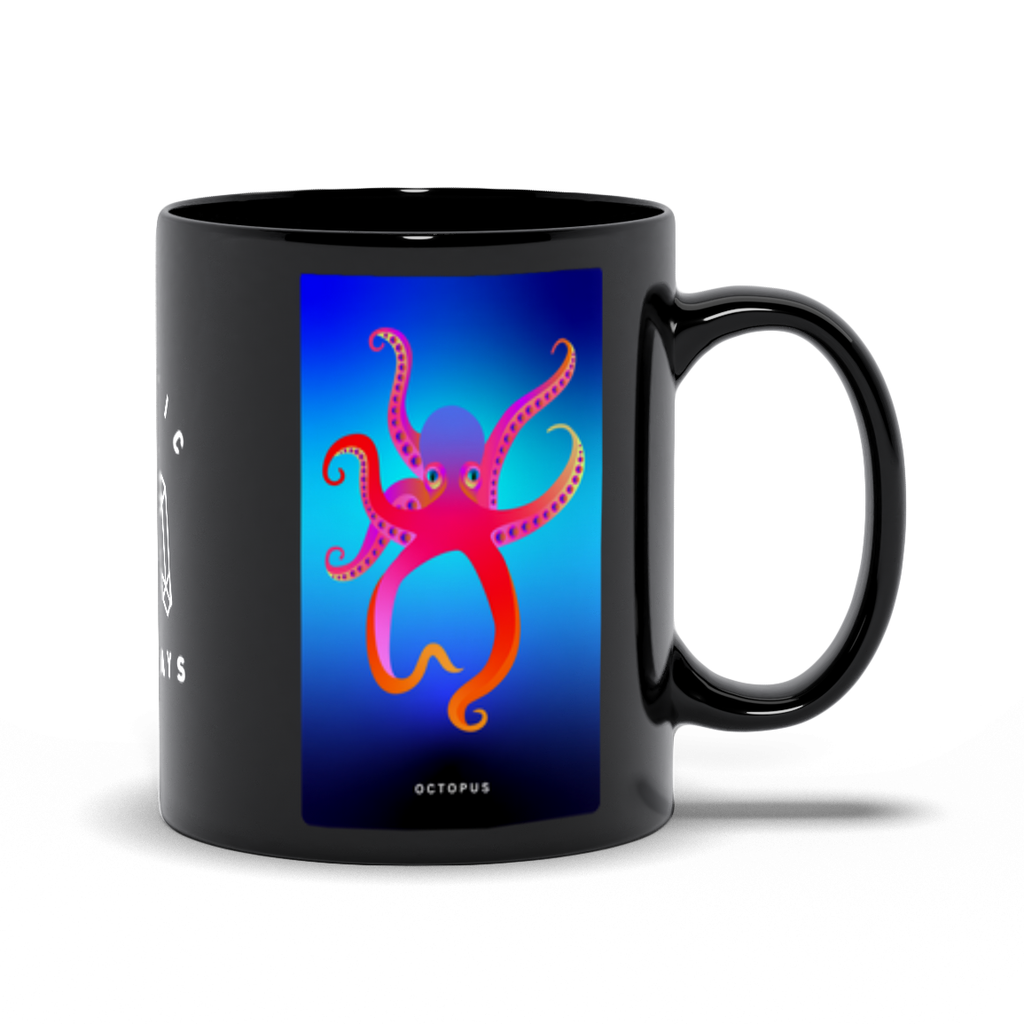 Octopus Black Mug