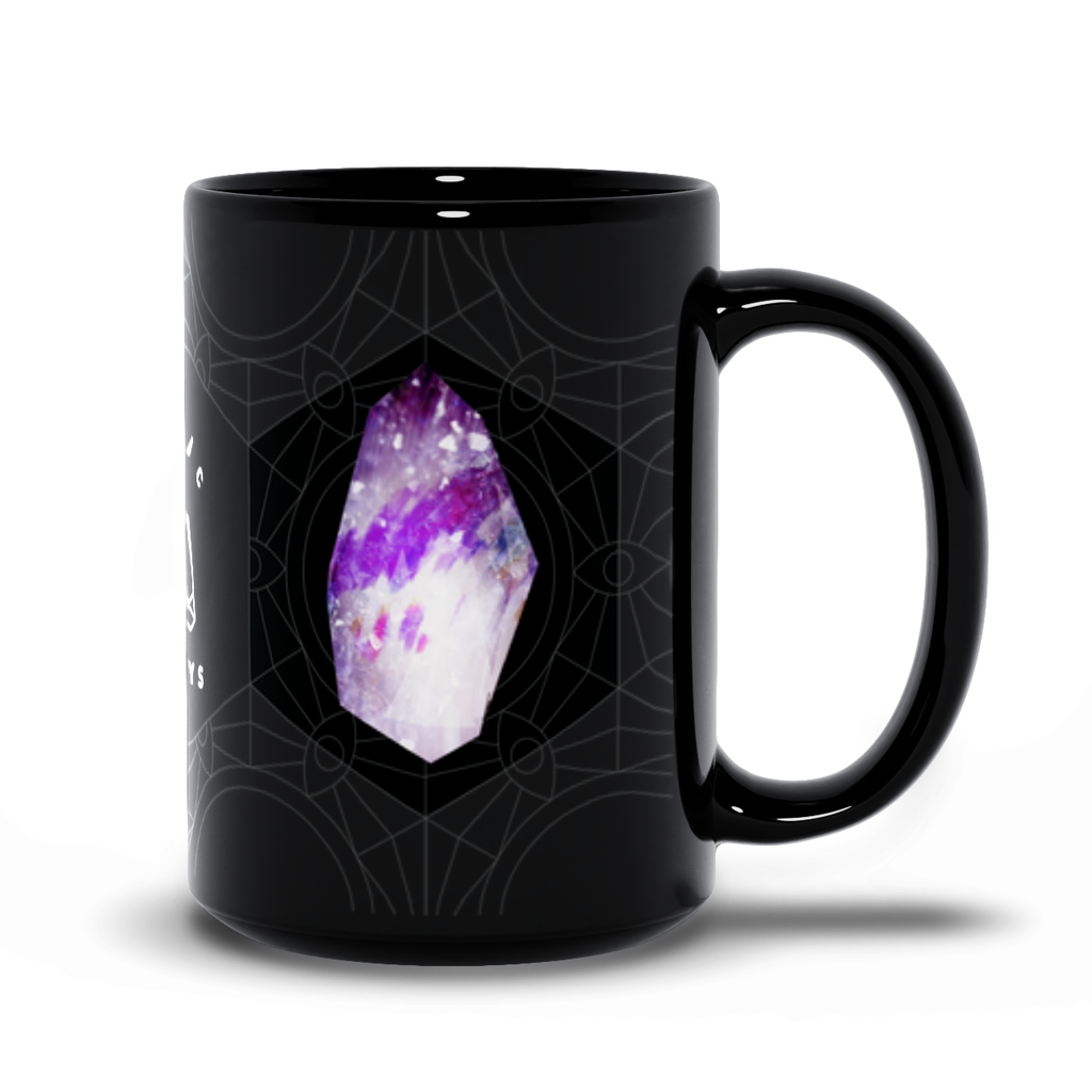 Amethyst Phantom Quartz Black Mug