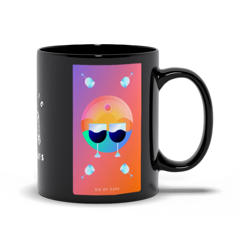 Six of Cups Black Mug