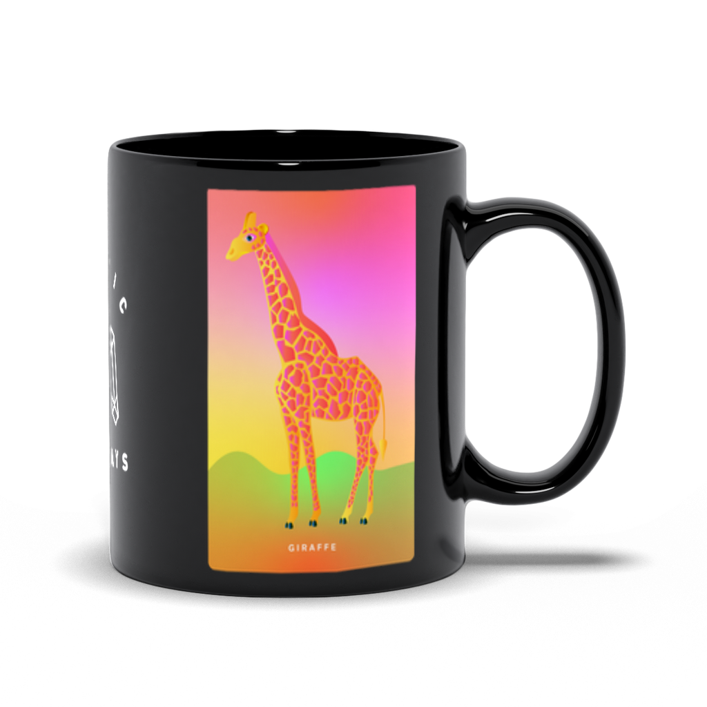 Giraffe Black Mug