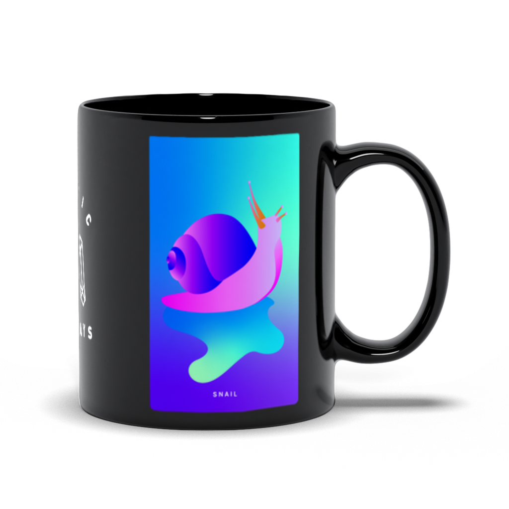 Snail Black Mug